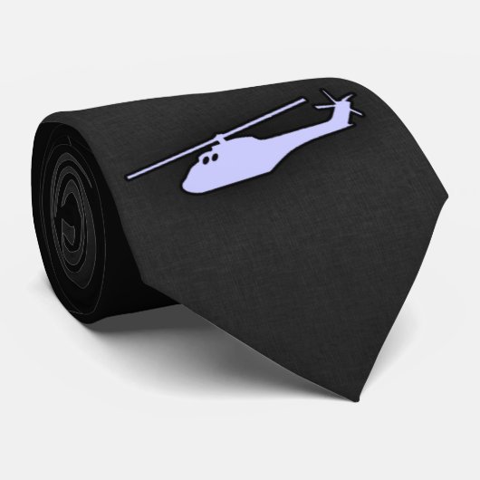 lavendelblauwe helikopter stropdas (Opgerold)