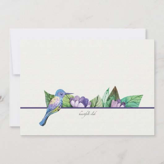 Lavendelblauwe uitnodiging (Achterkant)