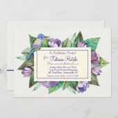 Lavendelblauwe uitnodiging (Voorkant / Achterkant)