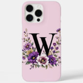 Lavendelbloei: Geborduurde Initiaal 'W'  Case-Mate iPhone Case (Achterkant)