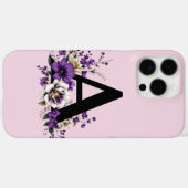 Lavendelbloei: gemonogrammeerde initiaal 'A' Case-Mate iPhone Case (Achterkant (horizontaal))
