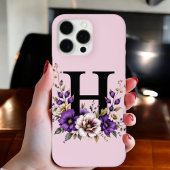 Lavendelbloei: 'H' monogram iPhone Hoesje