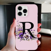 Lavendelbloei: Monogram Beginitial 'R'  iPhone Hoesje
