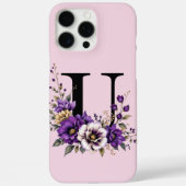 Lavendelbloei: Monogram Beginitial 'U'  Case-Mate iPhone Case (Achterkant)