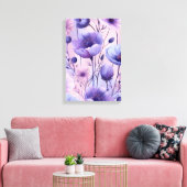 Lavendelbloei: Paarse Nevel Anemoonprint Canvas Afdruk (Insitu (Woonkamer))