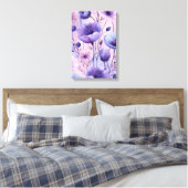 Lavendelbloei: Paarse Nevel Anemoonprint Canvas Afdruk (Insitu (Slaapkamer))