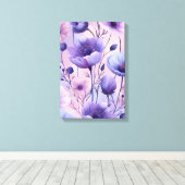 Lavendelbloei: Paarse Nevel Anemoonprint Canvas Afdruk (Insitu (Houten vloer))