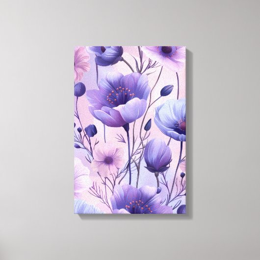 Lavendelbloei: Paarse Nevel Anemoonprint Canvas Afdruk (Voorkant)