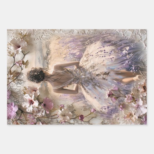 Lavendelbloei, zware decoupage inpakpapier vel (Voorkant)