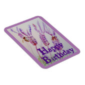 Lavendelbloem en Bij Aquarel Verjaardagskaart Magneet (Rechterzijde)