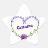 Lavendelbloem "Gracias" stervormige stickers (Voorkant)