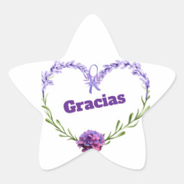 Lavendelbloem "Gracias" stervormige stickers