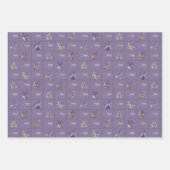 Lavendelbloem in Paarse achtergrond wikkelpapier Inpakpapier Vel (Voorkant 3)