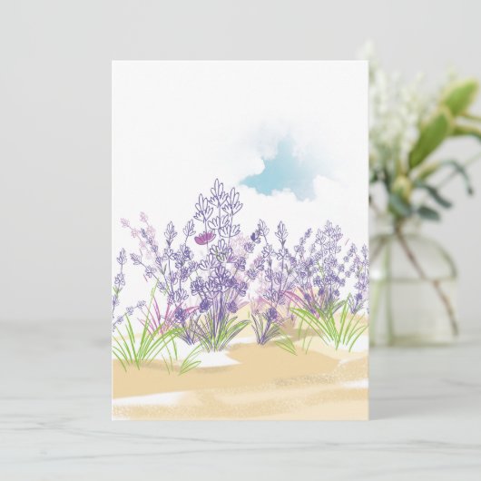 Lavendelbloem Kaart (Staand voorkant)