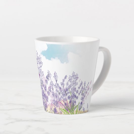 Lavendelbloem Latte Mok (Rechterhoek)
