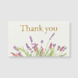 Lavendelbloem met Elegant Goud Script Dank u