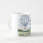 Lavendelbloem Paarse witte heteluchtballon Koffiemok (Voorkant links)