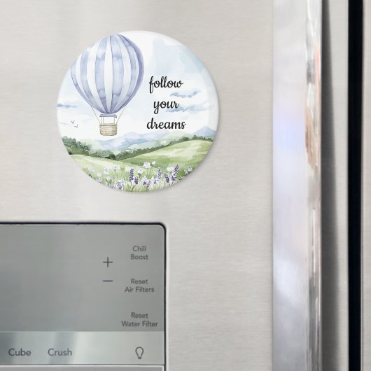 Lavendelbloem Paarse witte heteluchtballon Magneet (Insitu (Koelkast))