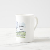 Lavendelbloem Paarse witte heteluchtballon Porselein Kop (Voorkant rechts)