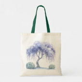 Lavendelbloem Paarse witte heteluchtballon Tote Bag (Achterkant)