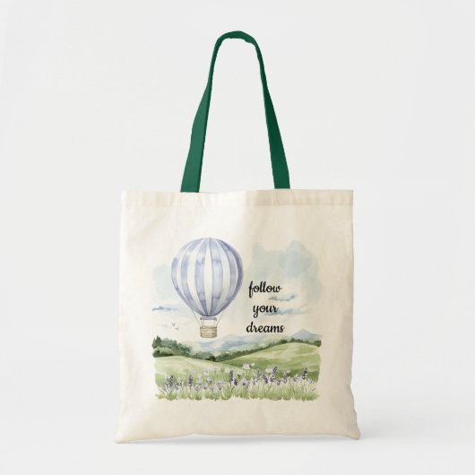 Lavendelbloem Paarse witte heteluchtballon Tote Bag (Voorkant)