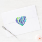 Lavendelbloem Waterverf Hart Sticker (Envelop)