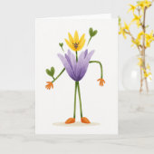 Lavendelbloemblaadje kaart (Gele Bloem)