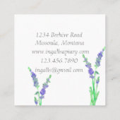 Lavendelbloemen Apiary Bijen Wildflower Honing Vierkante Visitekaartje (Achterkant)