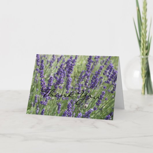 Lavendelbloemen bedankt kaart (Voorkant)