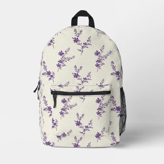 Lavendelbloemen Bedrukte Rugzak (Voorkant)