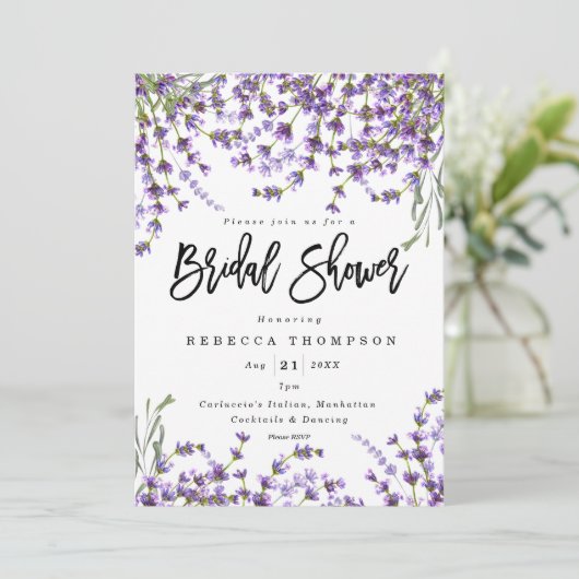 Lavendelbloemen Boho Modern vrijgezellenfeest Kaart (Staand voorkant)