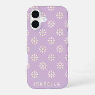 Lavendelbloemen Boho Patroon Gepersonaliseerd iPhone 16 Hoesje