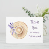 Lavendelbloemen Bruidsmeisje Bedankt (Staand voorkant)