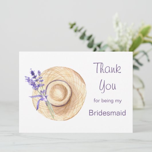 Lavendelbloemen Bruidsmeisje Bedankt (Staand voorkant)