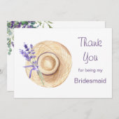 Lavendelbloemen Bruidsmeisje Bedankt (Voorkant / Achterkant)