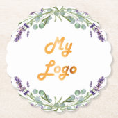 Lavendelbloemen eucalyptus groen bedrijf logo kartonnen onderzetters (Voorkant)