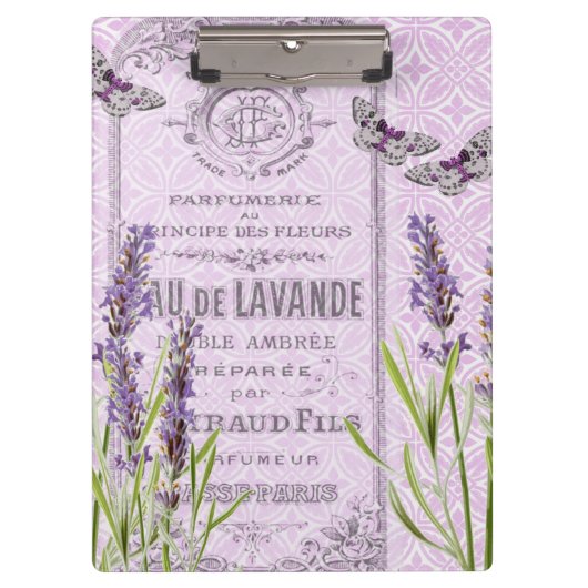 Lavendelbloemen Franse  collage Klembord (Voorkant)