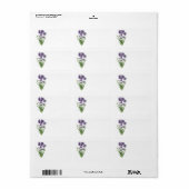 Lavendelbloemen geïsoleerd op een witte achtergron etiket (Full Sheet)