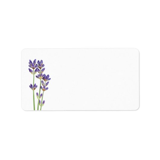 Lavendelbloemen geïsoleerd op een witte achtergron etiket (Voorkant)