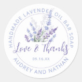 Lavendelbloemen houden van Bedankt bruiloft gunst Ronde Sticker (Voorkant)