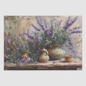 Lavendelbloemen in kleipotten Decoupage Tissuepapier (Voorkant)