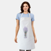 Lavendelbloemen in Metselaars Pot Waterverf Schort (Gedragen)