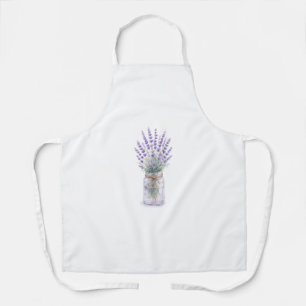 Lavendelbloemen in Metselaars Pot Waterverf Schort