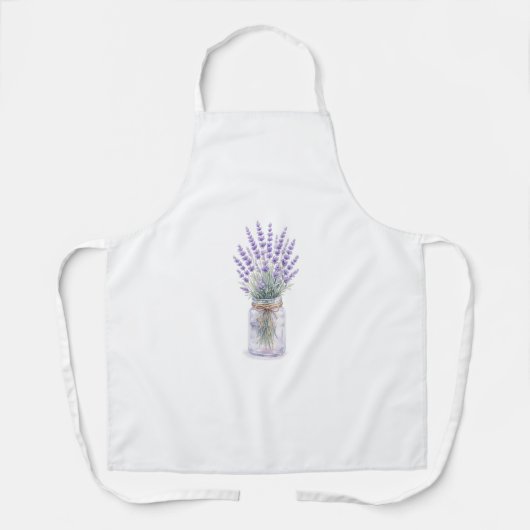 Lavendelbloemen in Metselaars Pot Waterverf Schort (Voorkant)