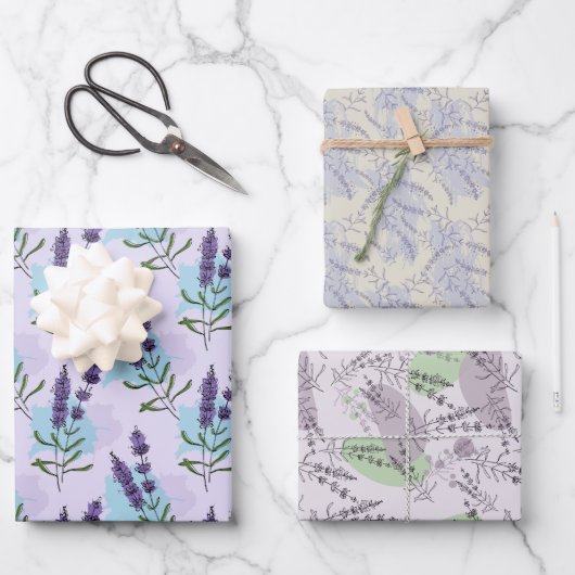 Lavendelbloemen Inpakpapier Vel (Voorkant)