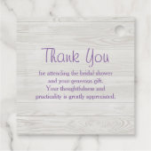 Lavendelbloemen op hout Bruidsdouche Bedankjes Labels (Achterkant)