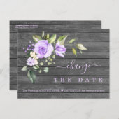 Lavendelbloemen Oude Schuur Bruiloft Uitgesteld Briefkaart (Voorkant / Achterkant)