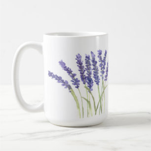 Lavendelbloemen Paarse Bloemen Waterverf Koffiemok