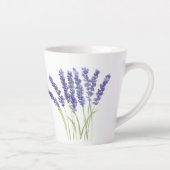 Lavendelbloemen Paarse Bloemen Waterverf Latte Mok (Rechts)