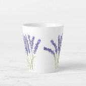 Lavendelbloemen Paarse Bloemen Waterverf Latte Mok (Voorkant)
